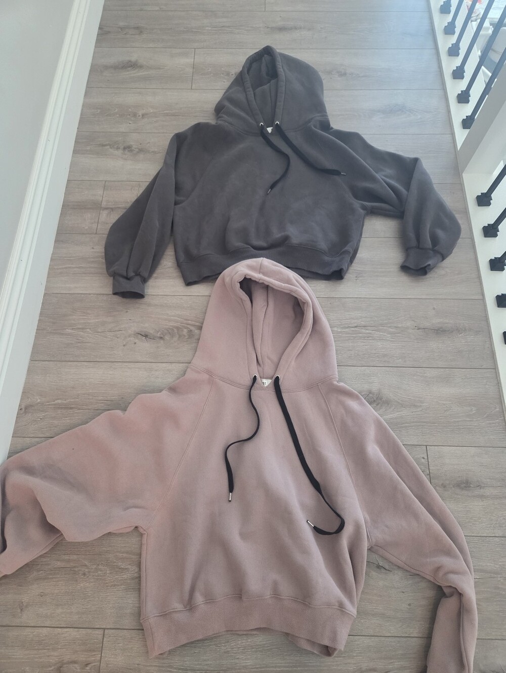2 Women’s Oversized Hoodie Pullover - Pink and Gray